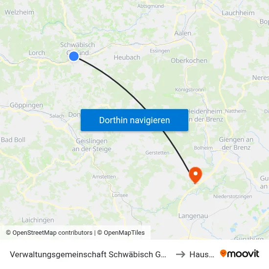 Verwaltungsgemeinschaft Schwäbisch Gmünd to Hausen map