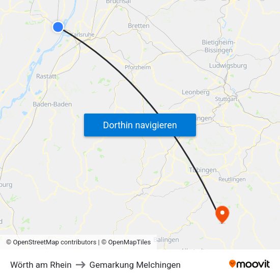 W rth Am Rhein nach Gemarkung Melchingen - City 222789 City 220614
