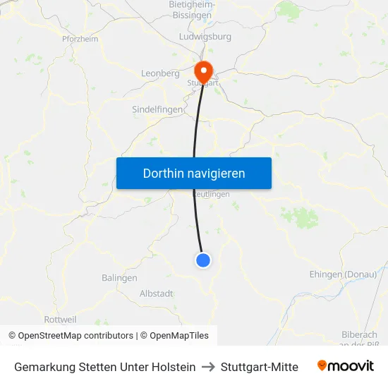 Gemarkung Stetten Unter Holstein to Stuttgart-Mitte map