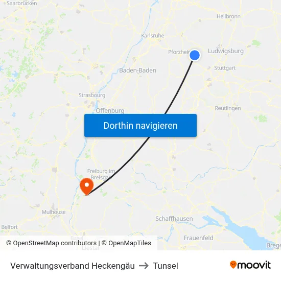 Verwaltungsverband Heckengäu to Tunsel map