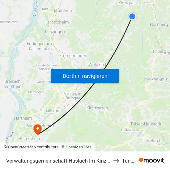 Verwaltungsgemeinschaft Haslach Im Kinzigtal to Tunsel map
