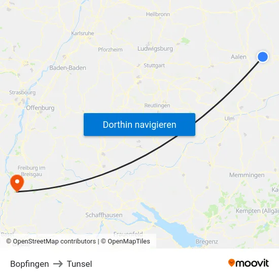 Bopfingen to Tunsel map