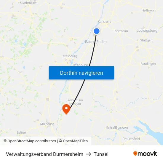 Verwaltungsverband Durmersheim to Tunsel map