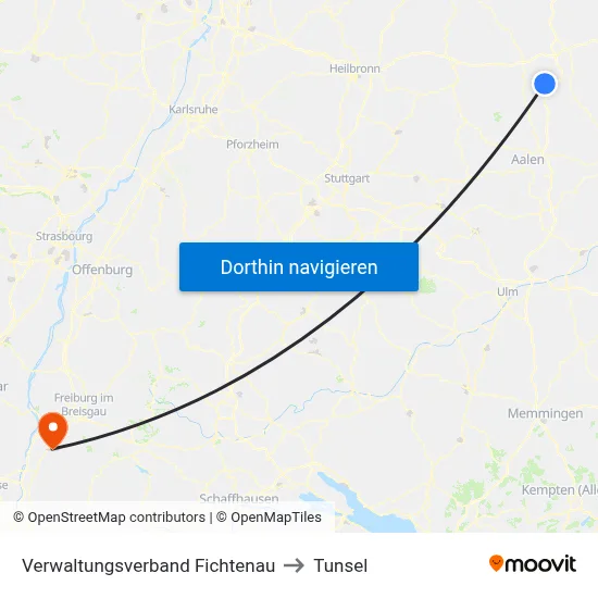 Verwaltungsverband Fichtenau to Tunsel map