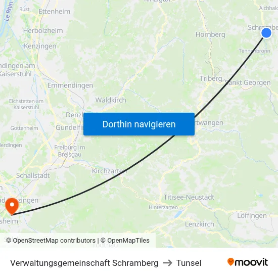 Verwaltungsgemeinschaft Schramberg to Tunsel map