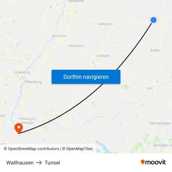 Wallhausen to Tunsel map