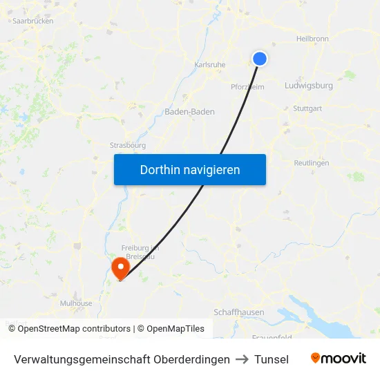 Verwaltungsgemeinschaft Oberderdingen to Tunsel map