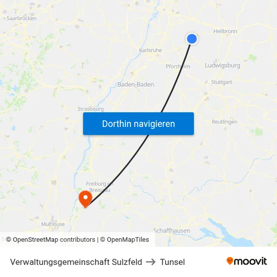 Verwaltungsgemeinschaft Sulzfeld to Tunsel map