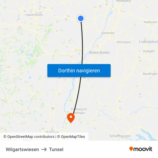 Wilgartswiesen to Tunsel map