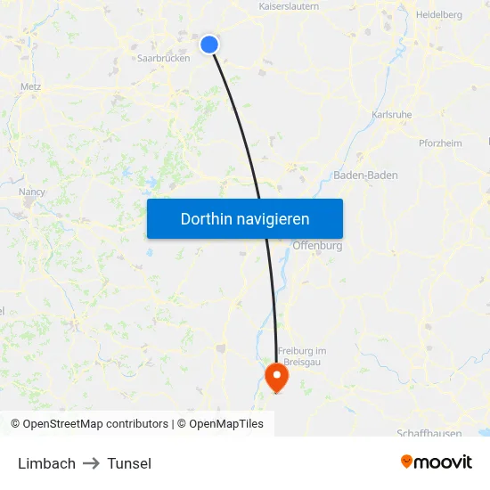 Limbach to Tunsel map