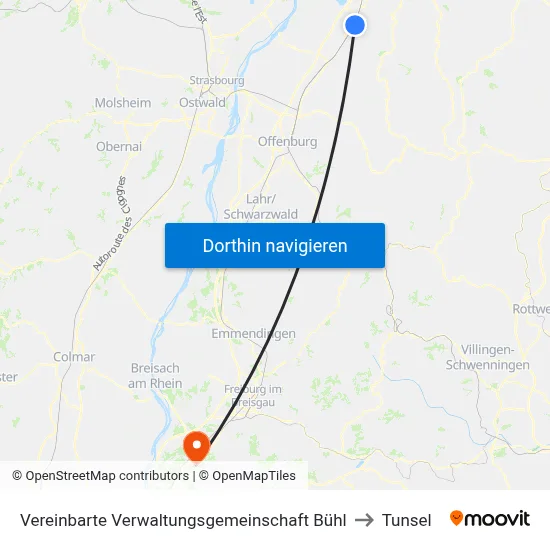 Vereinbarte Verwaltungsgemeinschaft Bühl to Tunsel map