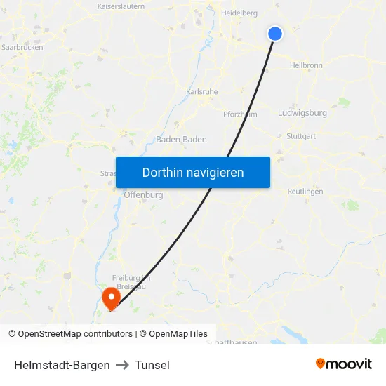 Helmstadt-Bargen to Tunsel map