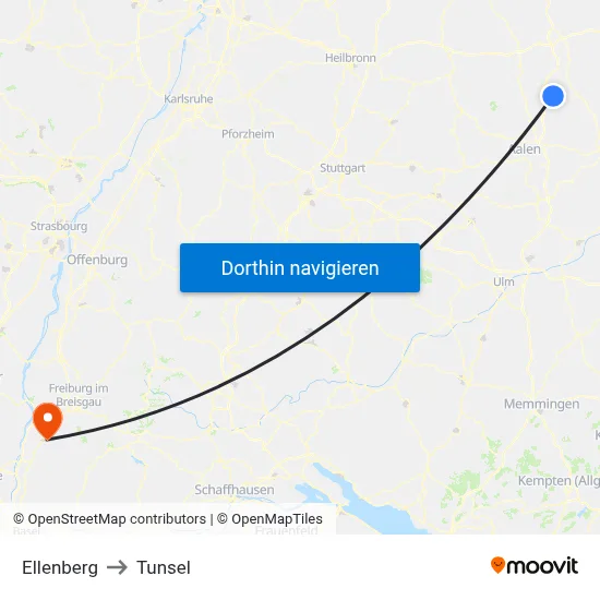 Ellenberg to Tunsel map