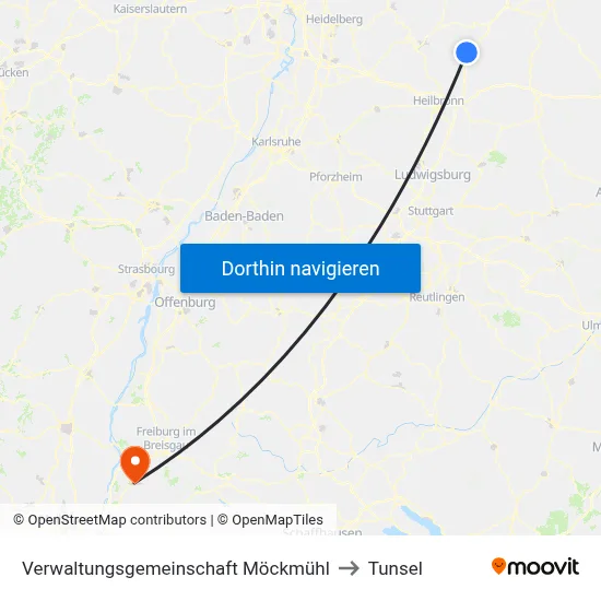 Verwaltungsgemeinschaft Möckmühl to Tunsel map
