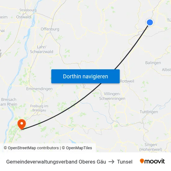 Gemeindeverwaltungsverband Oberes Gäu to Tunsel map