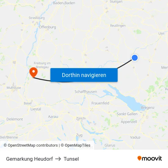 Gemarkung Heudorf to Tunsel map