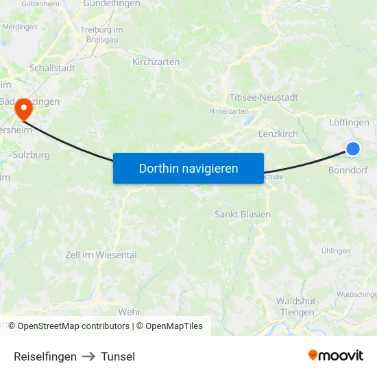 Reiselfingen to Tunsel map