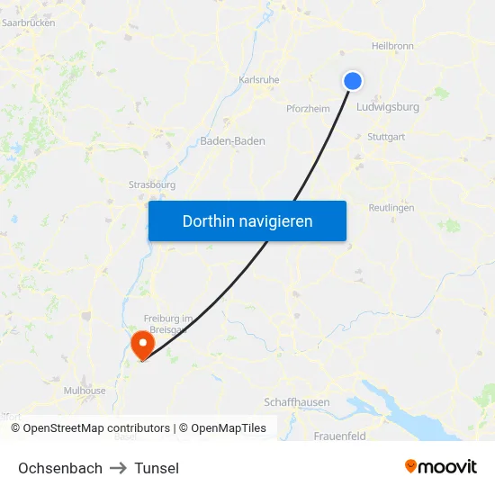 Ochsenbach to Tunsel map