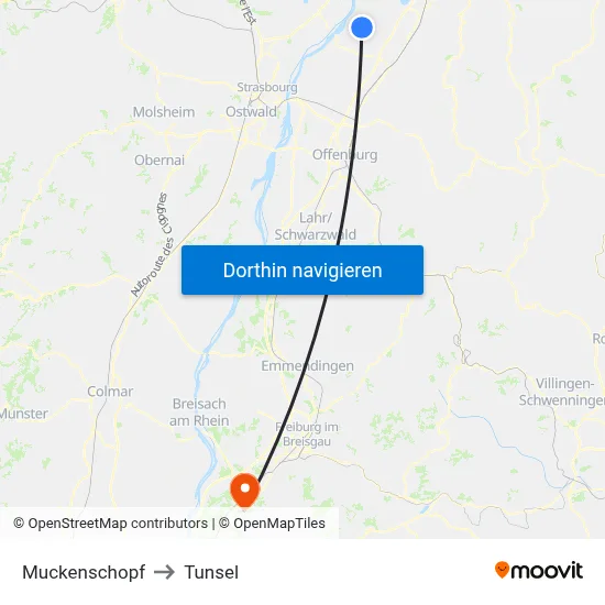 Muckenschopf to Tunsel map