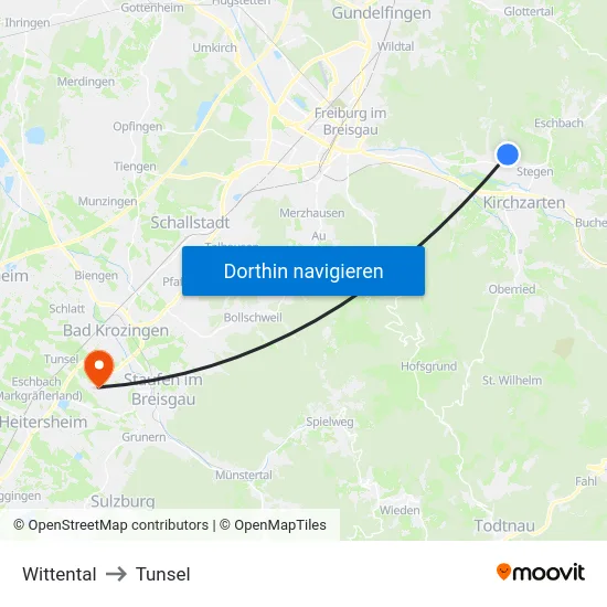 Wittental to Tunsel map