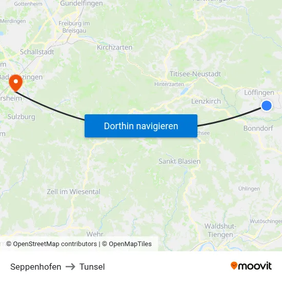 Seppenhofen to Tunsel map