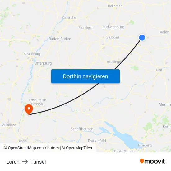 Lorch to Tunsel map