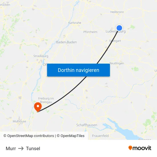 Murr to Tunsel map