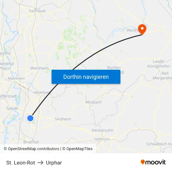 St. Leon-Rot to Urphar map
