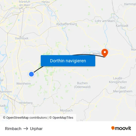 Rimbach to Urphar map