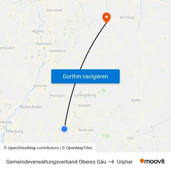 Gemeindeverwaltungsverband Oberes Gäu to Urphar map