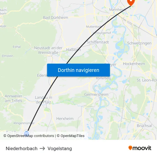 Niederhorbach to Vogelstang map