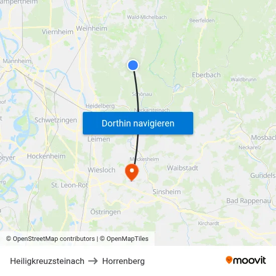 Heiligkreuzsteinach to Horrenberg map