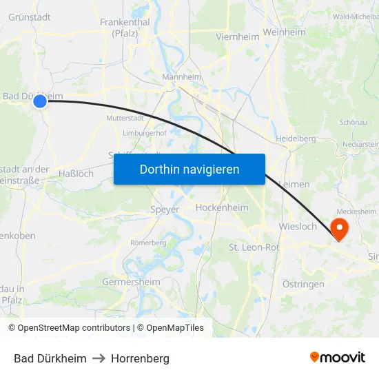 Bad Dürkheim to Horrenberg map