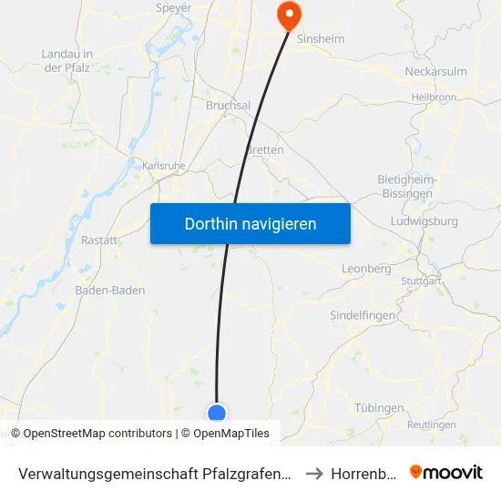 Verwaltungsgemeinschaft Pfalzgrafenweiler to Horrenberg map