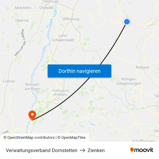 Verwaltungsverband Dornstetten to Zienken map