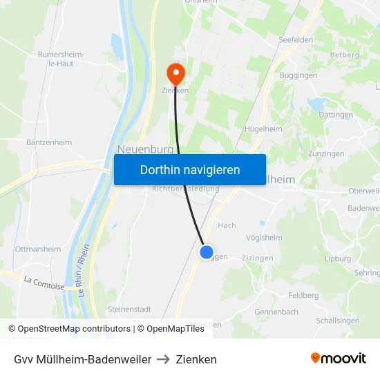 Gvv Müllheim-Badenweiler to Zienken map