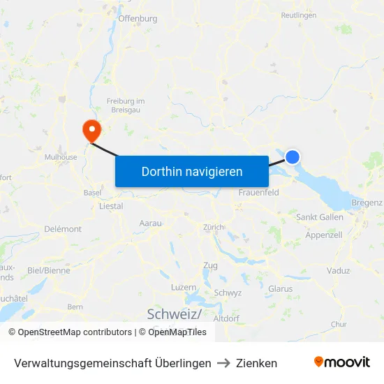 Verwaltungsgemeinschaft Überlingen to Zienken map
