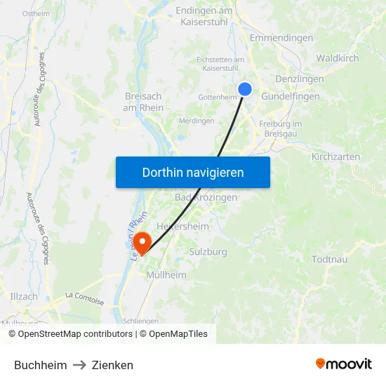 Buchheim to Zienken map
