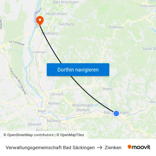 Verwaltungsgemeinschaft Bad Säckingen to Zienken map