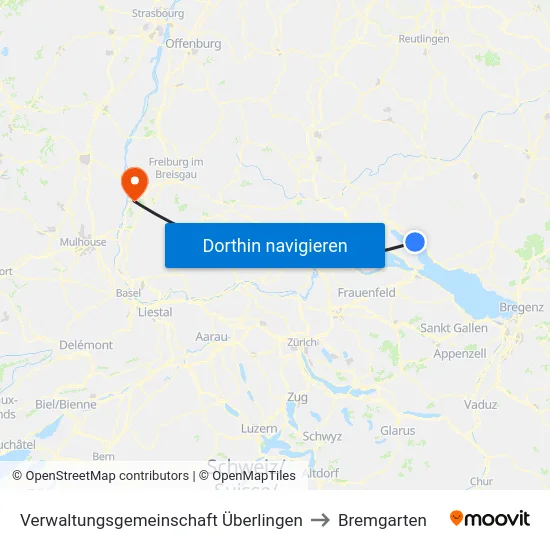 Verwaltungsgemeinschaft Überlingen to Bremgarten map