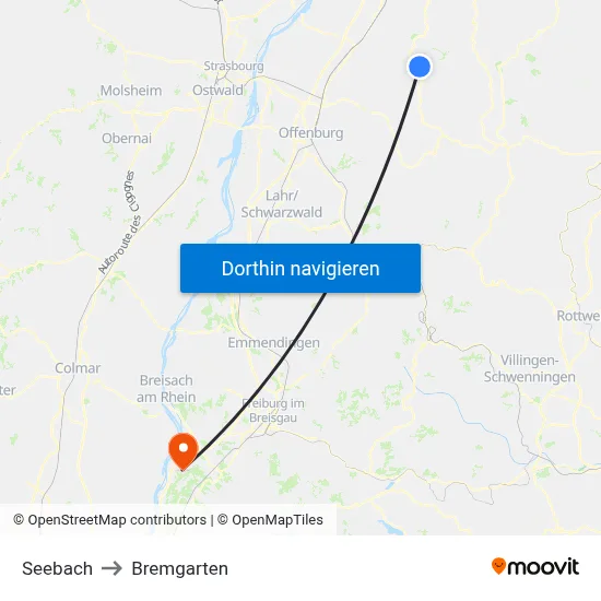 Seebach to Bremgarten map