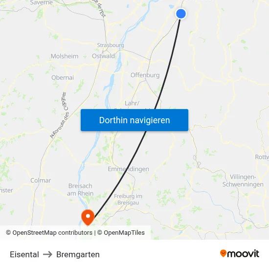 Eisental to Bremgarten map