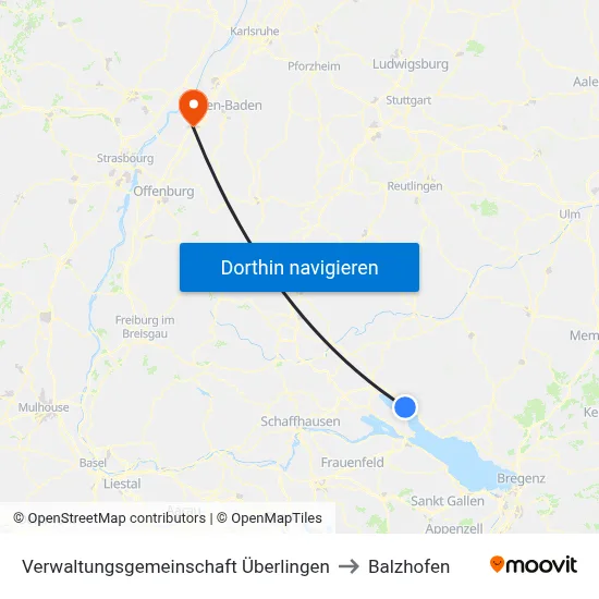 Verwaltungsgemeinschaft Überlingen to Balzhofen map
