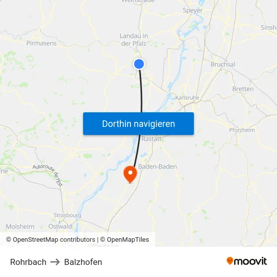 Rohrbach to Balzhofen map