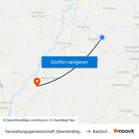 Verwaltungsgemeinschaft Oberderdingen to Balzhofen map