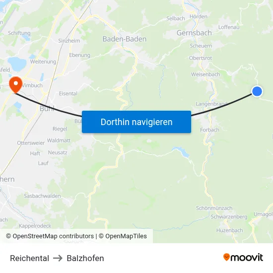 Reichental to Balzhofen map