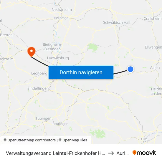 Verwaltungsverband Leintal-Frickenhofer Höhe to Aurich map