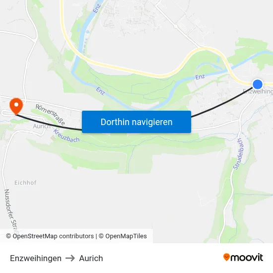 Enzweihingen to Aurich map