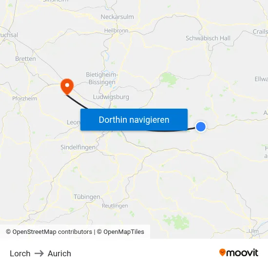 Lorch to Aurich map
