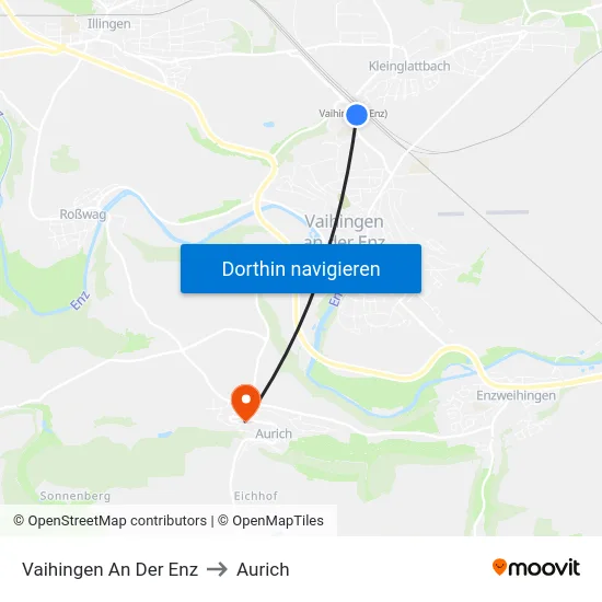 Vaihingen An Der Enz to Aurich map